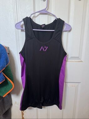 Black & Purple A7 Singlet